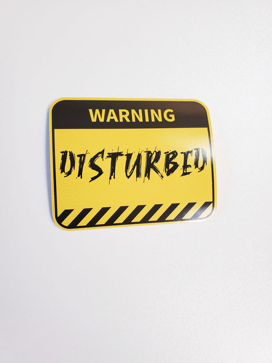 Warning Disturbed Vinyl Sticker