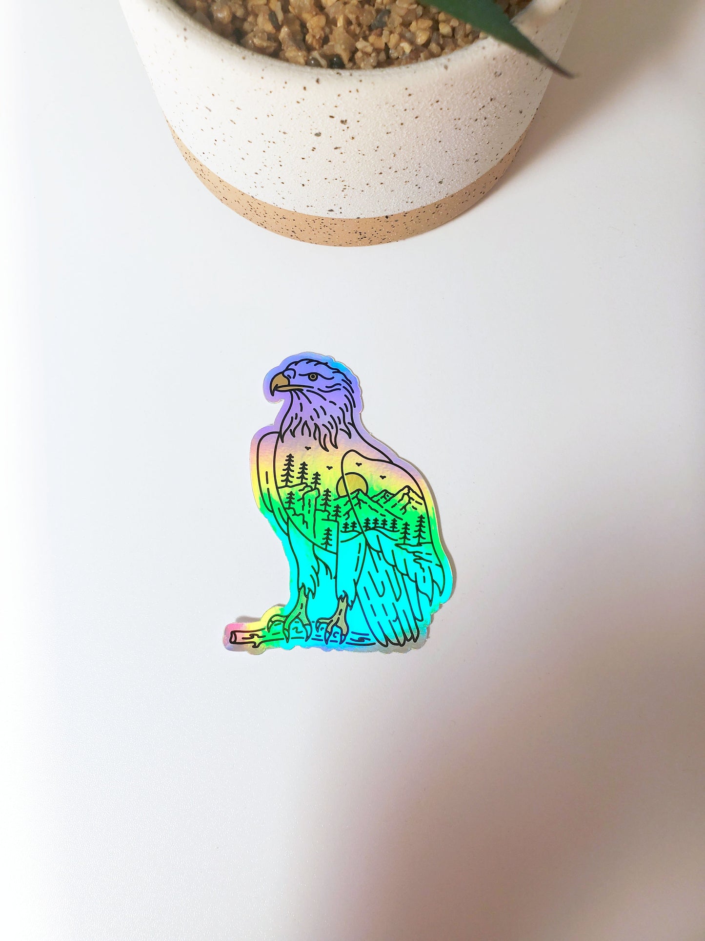 Bald Eagle Holographic Vinyl Sticker