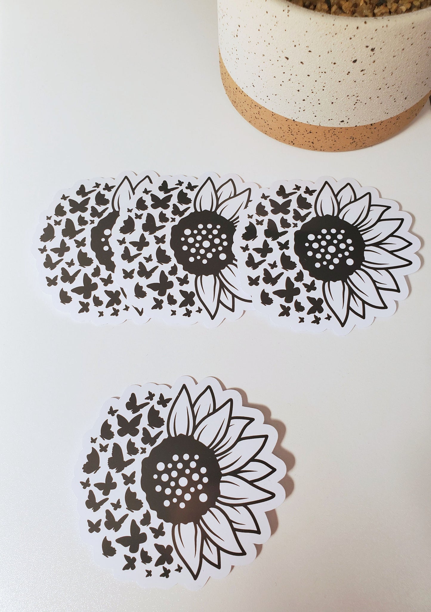 Sunflower and Butterflies Sticker - Style A