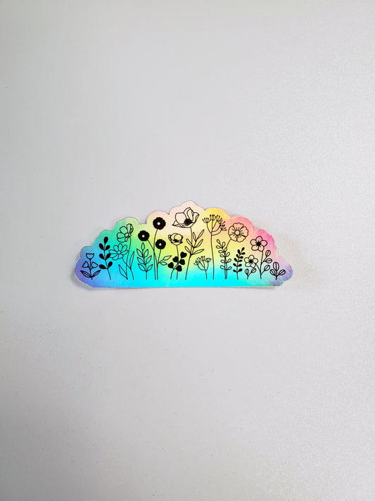 Holographic Flowers Vinyl Sticker