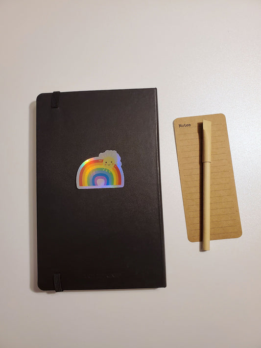 Rainbow and Sun Holographic Vinyl Sticker