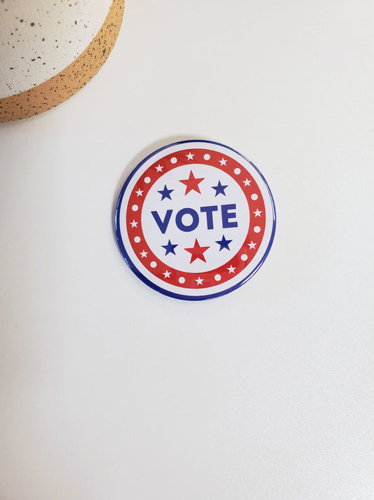 Vote Pinback Button - Style D