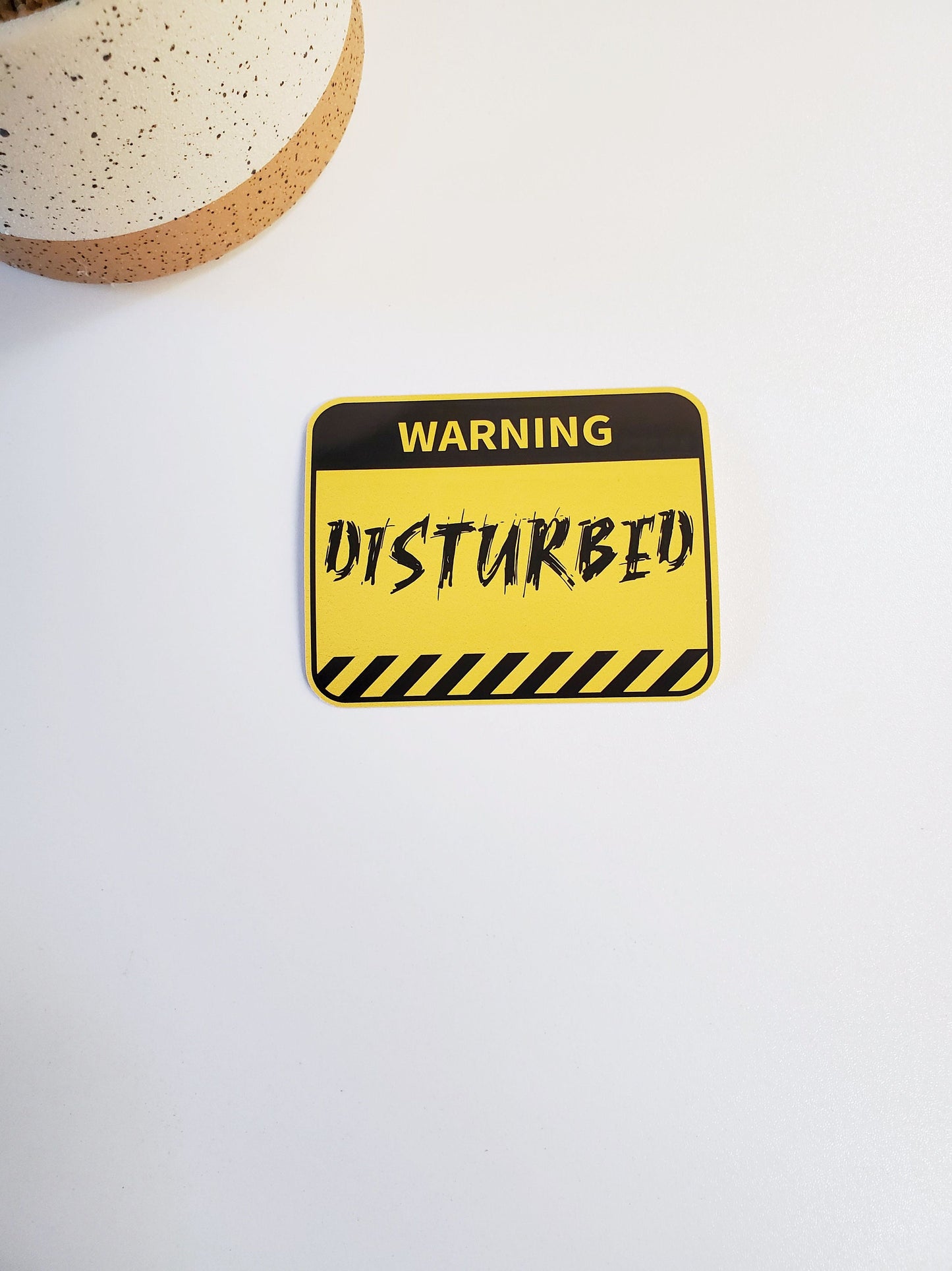 Warning Disturbed Vinyl Sticker