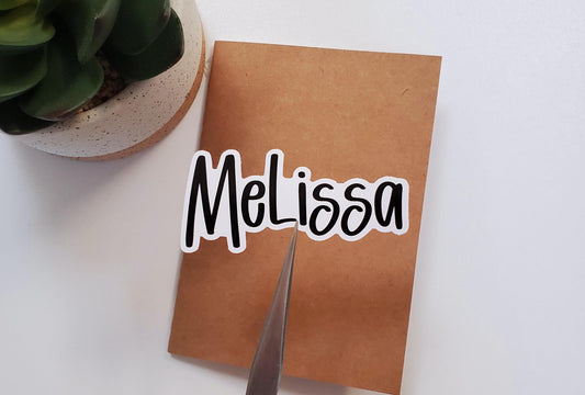 Custom Name Sticker | Vinyl Name Sticker Labels | Contour Cut, Glossy Vinyl | Font B