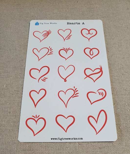 Hearts Sticker Sheet - Style A