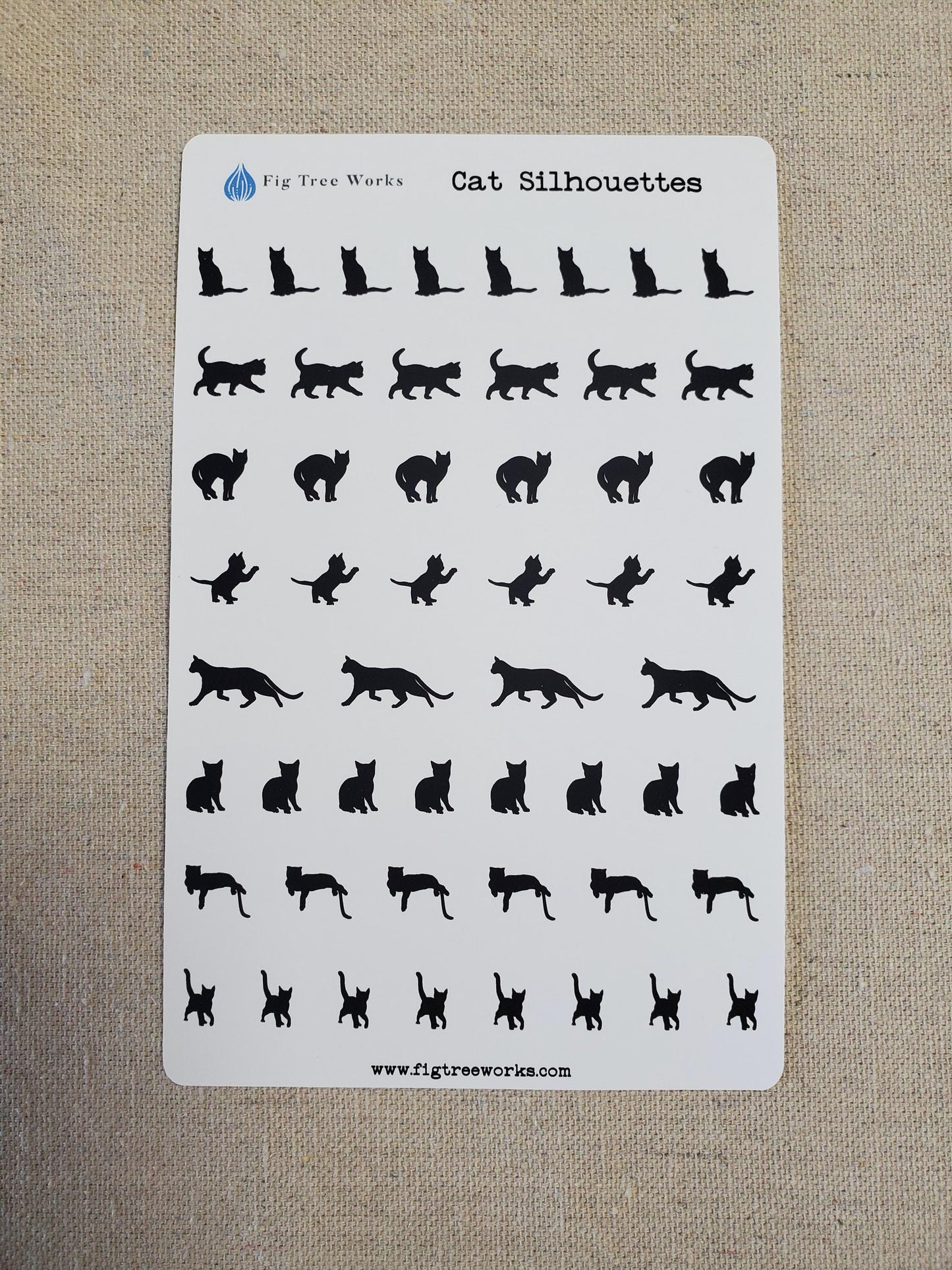 Cat Silhouettes Sticker Sheet