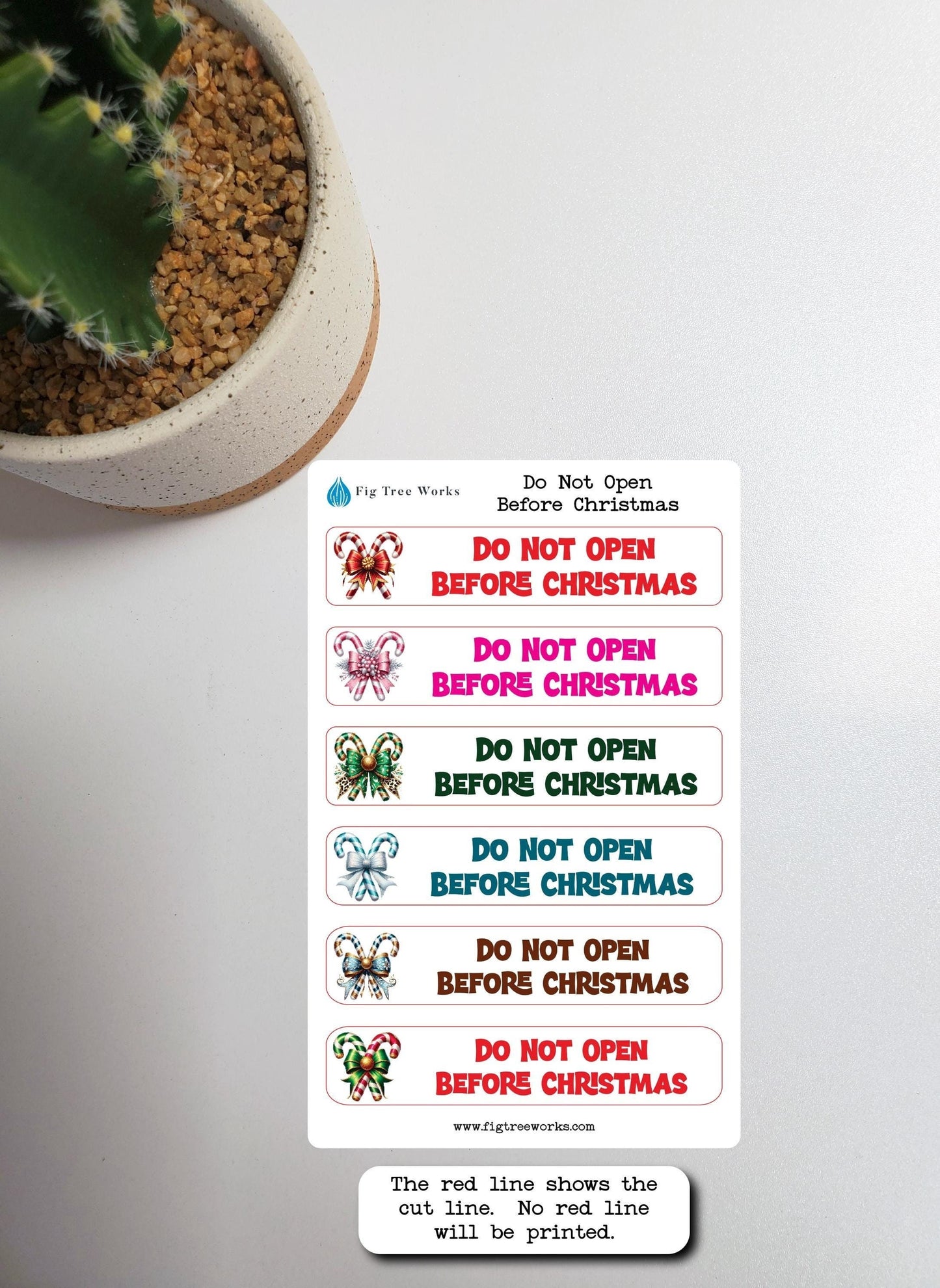 Do Not Open Before Christmas Sticker Sheet for Christmas Presents and Holiday Cards | Matte Finish | Style A