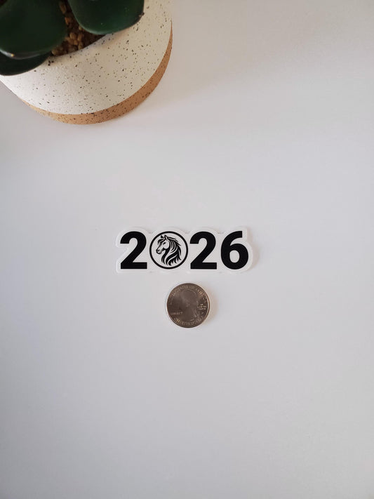 2026 Year of the Horse Clear Vinyl Sticker | Chinese Lunar New Year | For Planners, Journals, Bujos, and More | Die Cut, Glossy | Style B