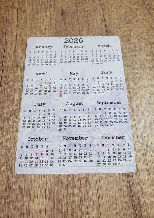 Year At A Glance Calendar Sticker Flower Background A