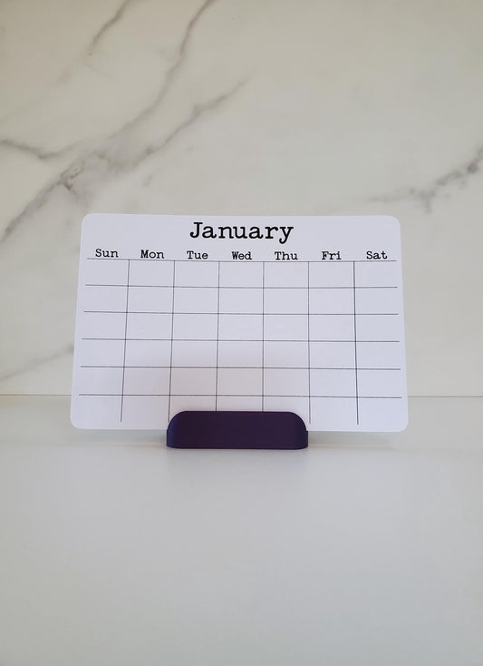 Undated Cardstock Calendar With Optional Stand | Desk Calendar | 6" x 4"