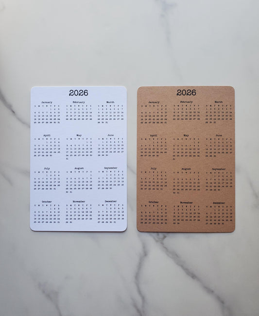 Year At A Glance Cardstock Calendar 4" x 6"