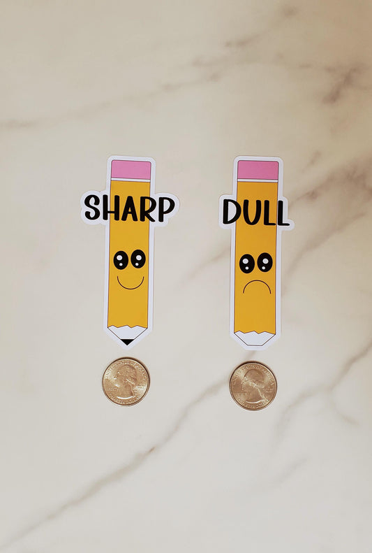 Sharp Dull Pencil Glossy Vinyl Stickers