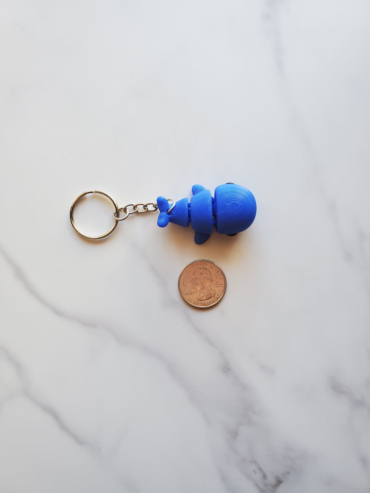 Baby Whale Flexible 3D Printed Keychain