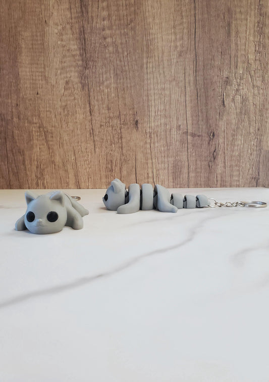 Cat Flexible 3D Printed Keychain