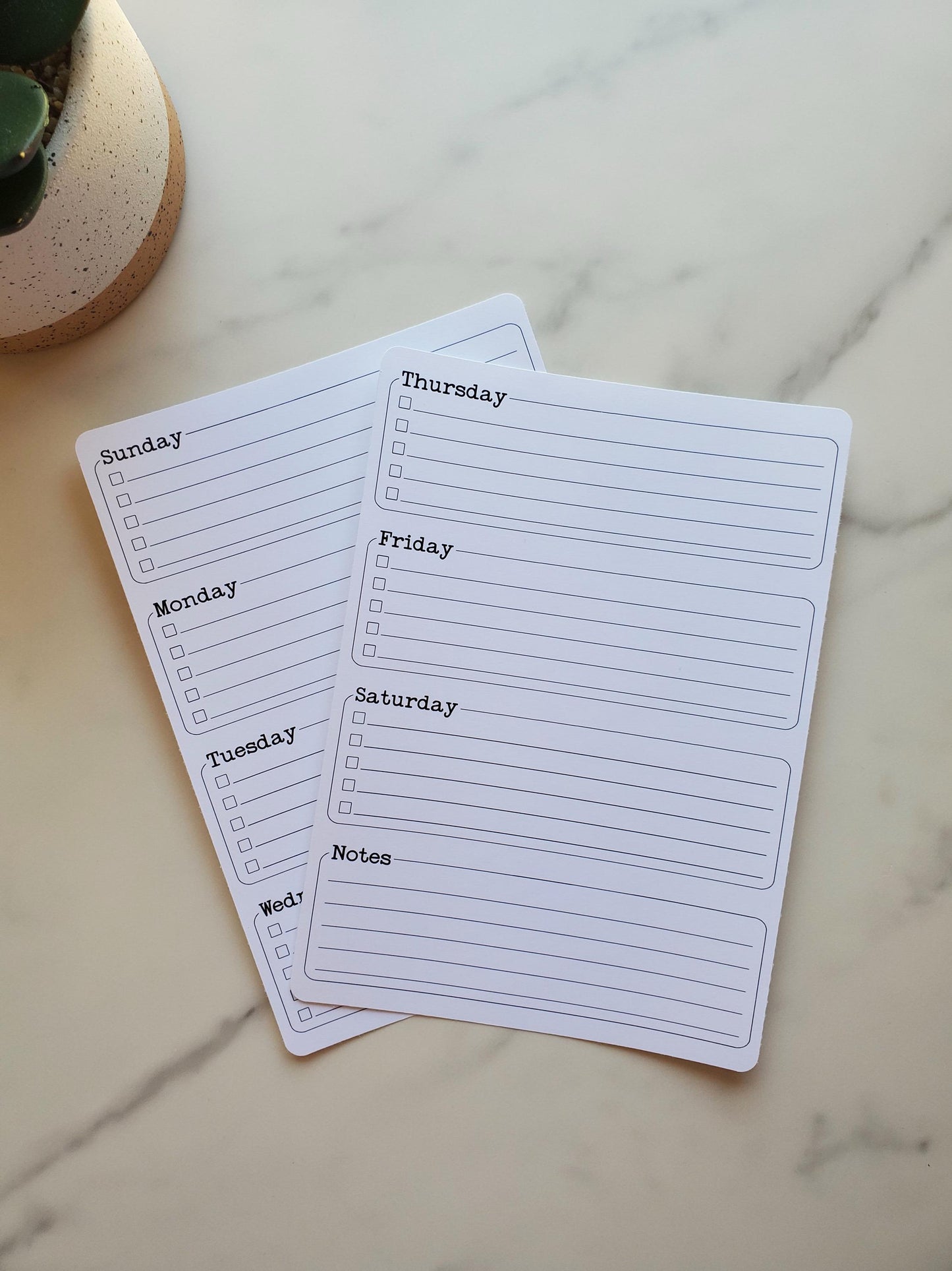 Weekly Two Page Undated Checklist Planner Stickers