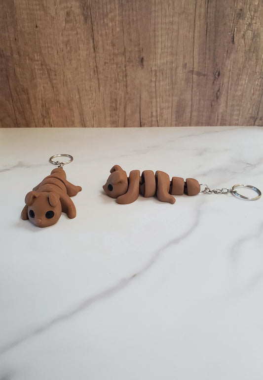 Dog Flexible 3D Printed Keychain