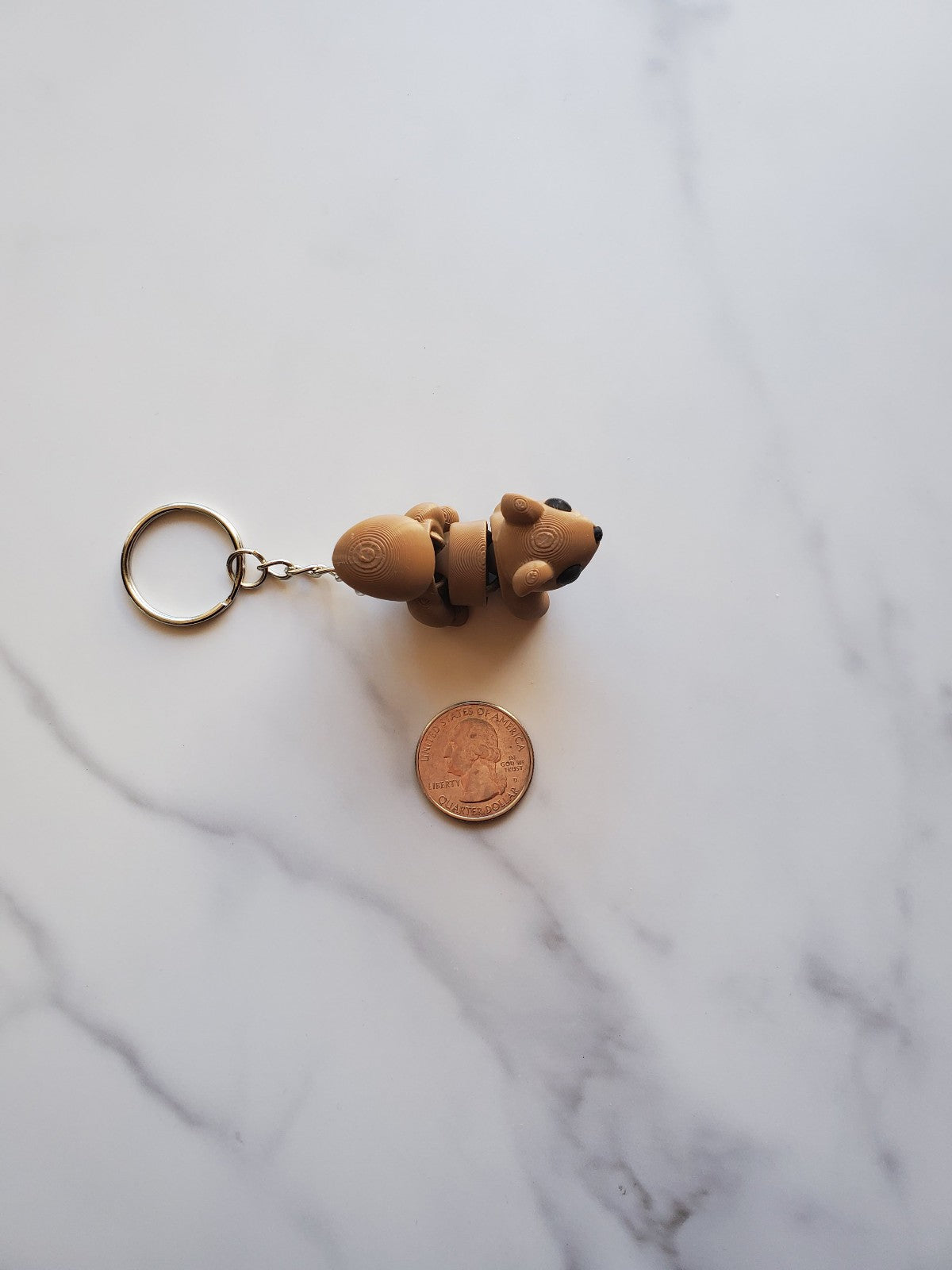 Squirrel Flexible 3D Printed Keychain