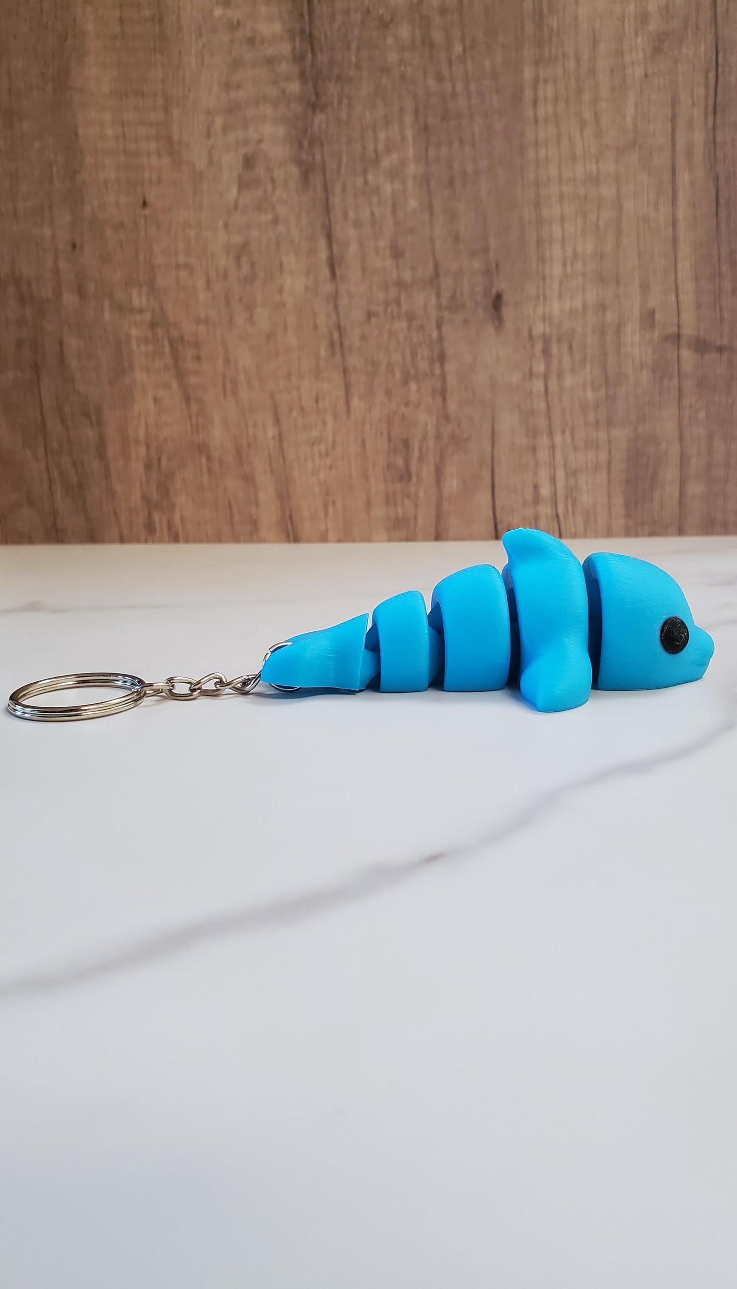 Dolphin Flexible 3D Printed Keychain