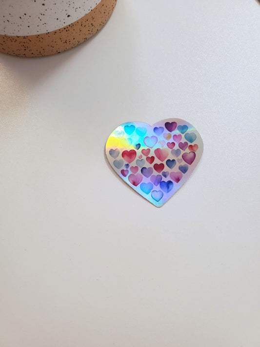 Heart Holographic Vinyl Sticker
