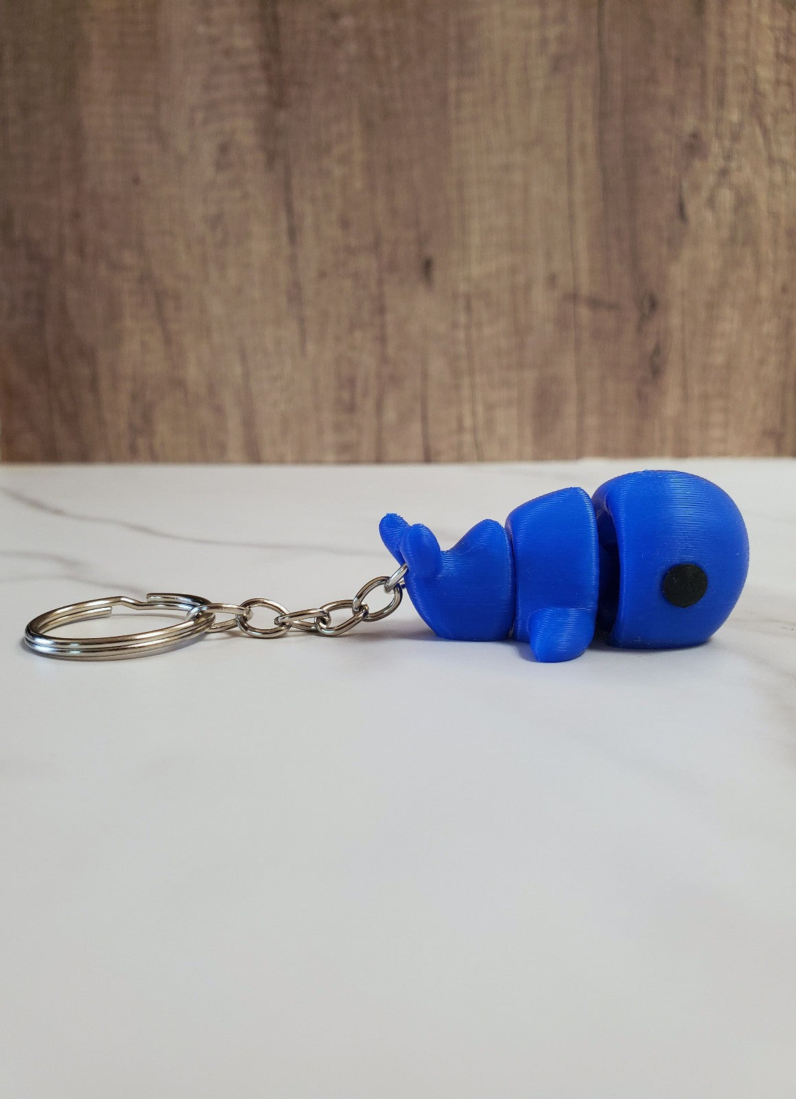 Baby Whale Flexible 3D Printed Keychain