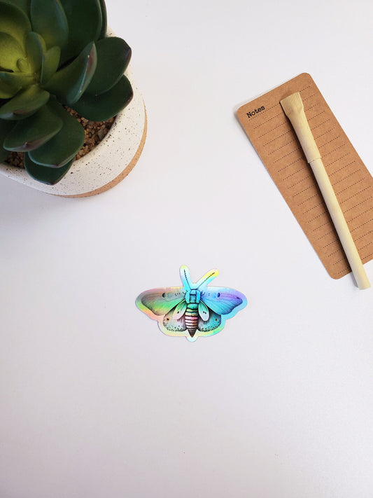 Moth Holographic Sticker Style B