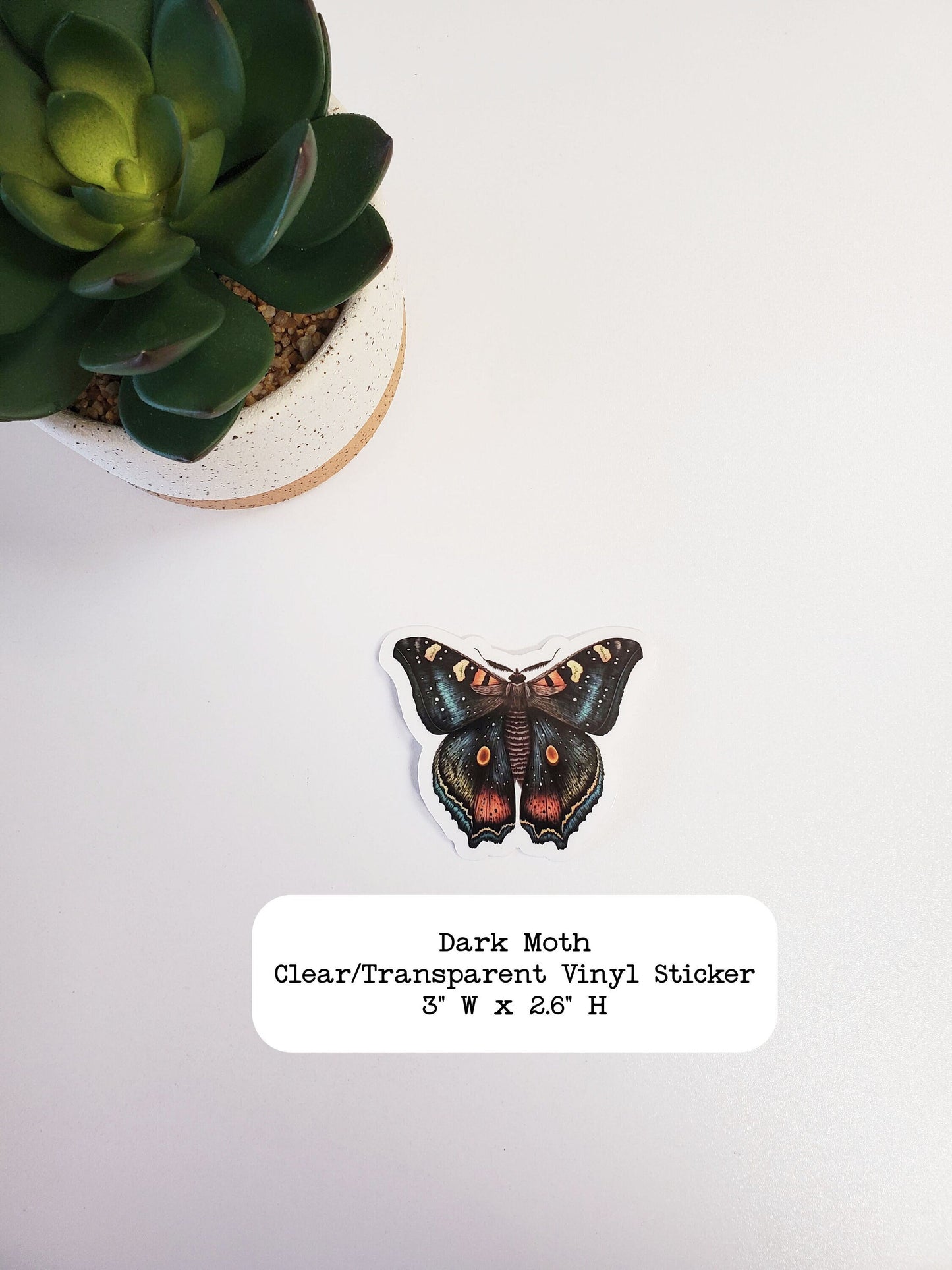 Dark Moth Sticker Clear Vinyl