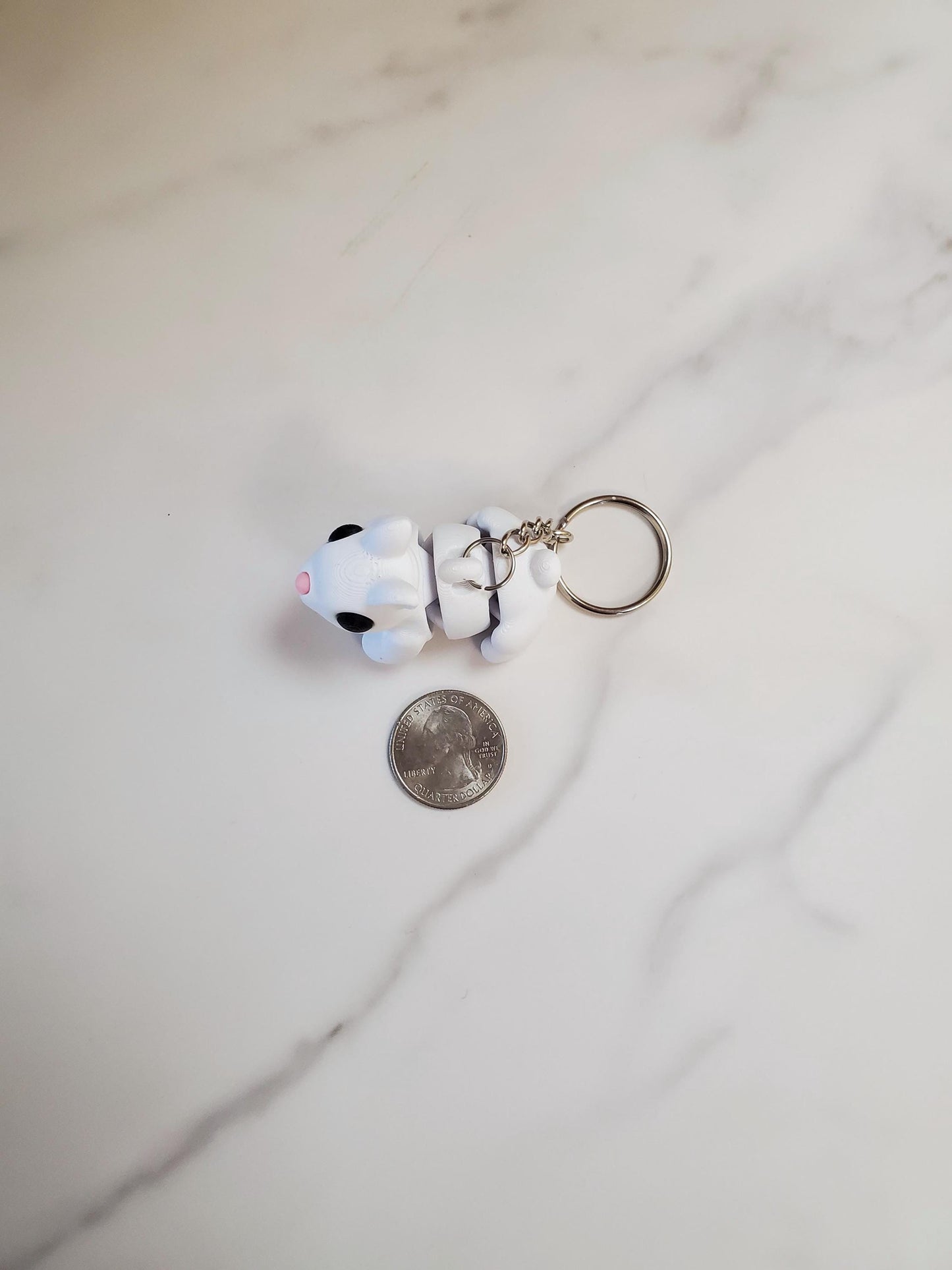 Rabbit Flexible 3D Printed Keychain