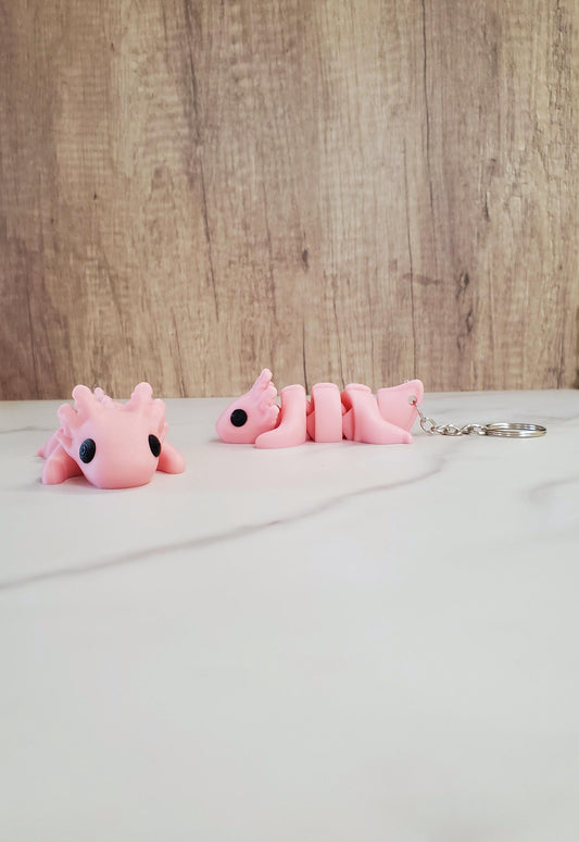 Axolotl Flexible 3D Printed Keychain