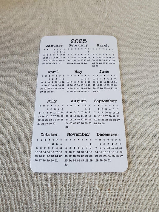 Small Year At A Glance Cardstock Calendar