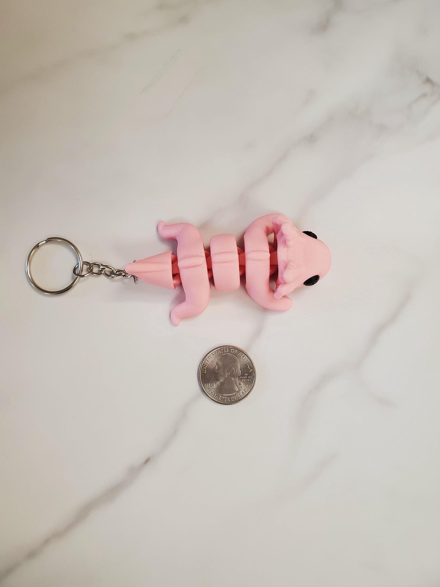 Axolotl Flexible 3D Printed Keychain