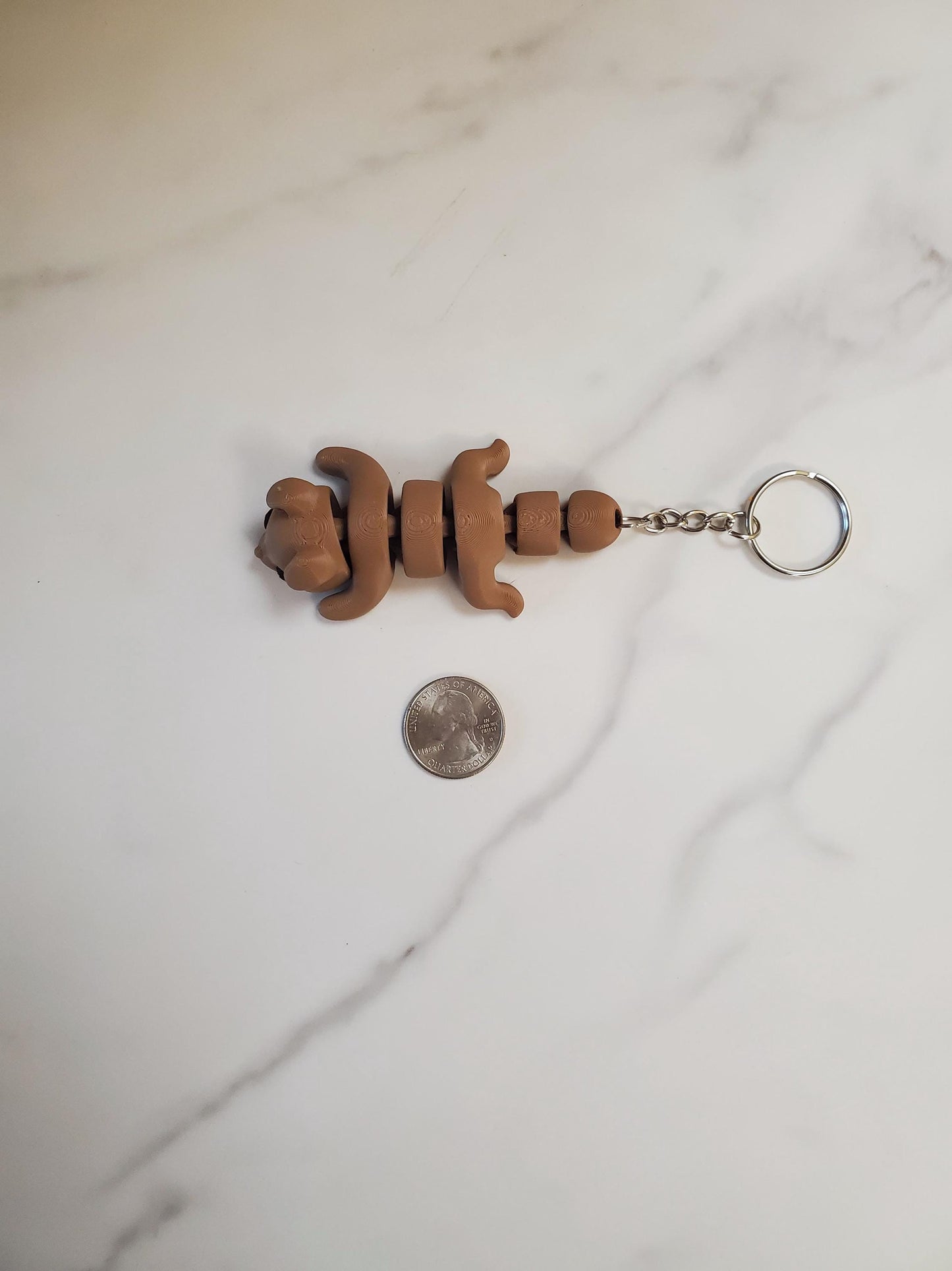 Dog Flexible 3D Printed Keychain
