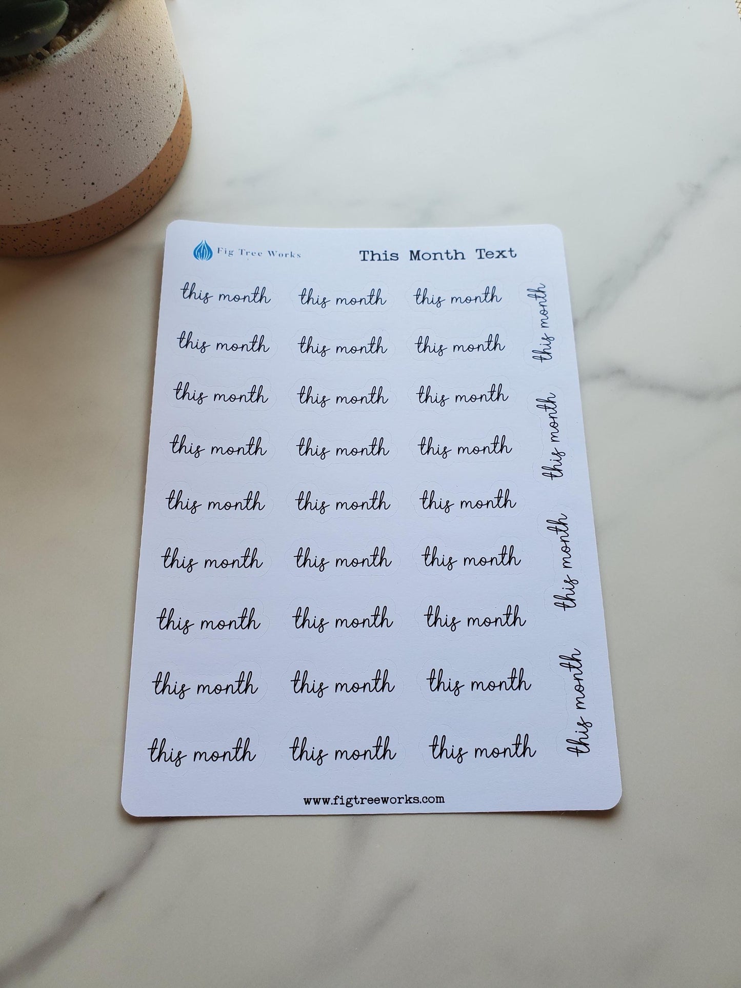 This Month Text Script Stickers