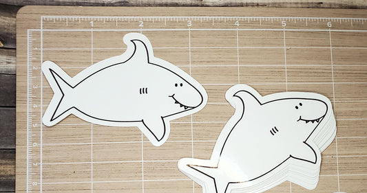 Happy Shark Sticker | Die Cut, Glossy, Vinyl, Minimalist