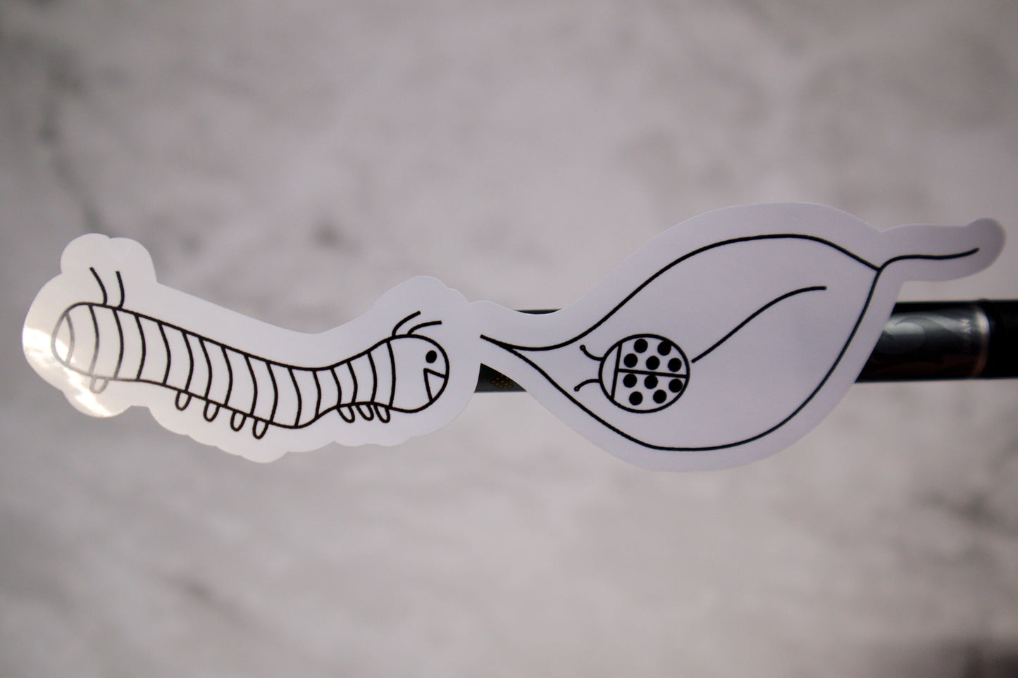 Caterpillar and Ladybug Sticker | Die Cut, Glossy, Vinyl, Minimalist | Laptop Stickers