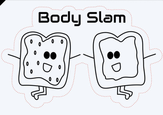 Body Slam Sticker, Goes Together Like PB&J | Laptop Stickers, Food Sticker