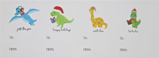 Dinosaur Christmas Labels