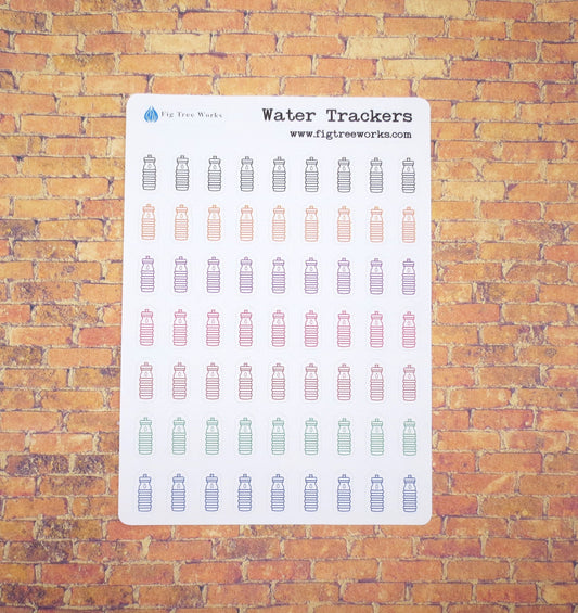 Water Tracker Stickers, Hydrate Water Tracker Sticker Sheet, Kiss Cut, Matte Finish