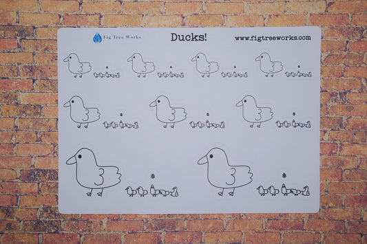 Duck Planner Stickers | Distracted Duckling Sticker Sheet, Kiss Cut, Matte Finish | Planner Decoration