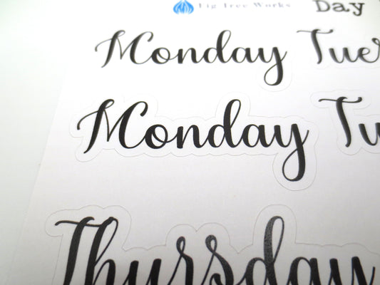 Days Of The Week Header Planner Stickers