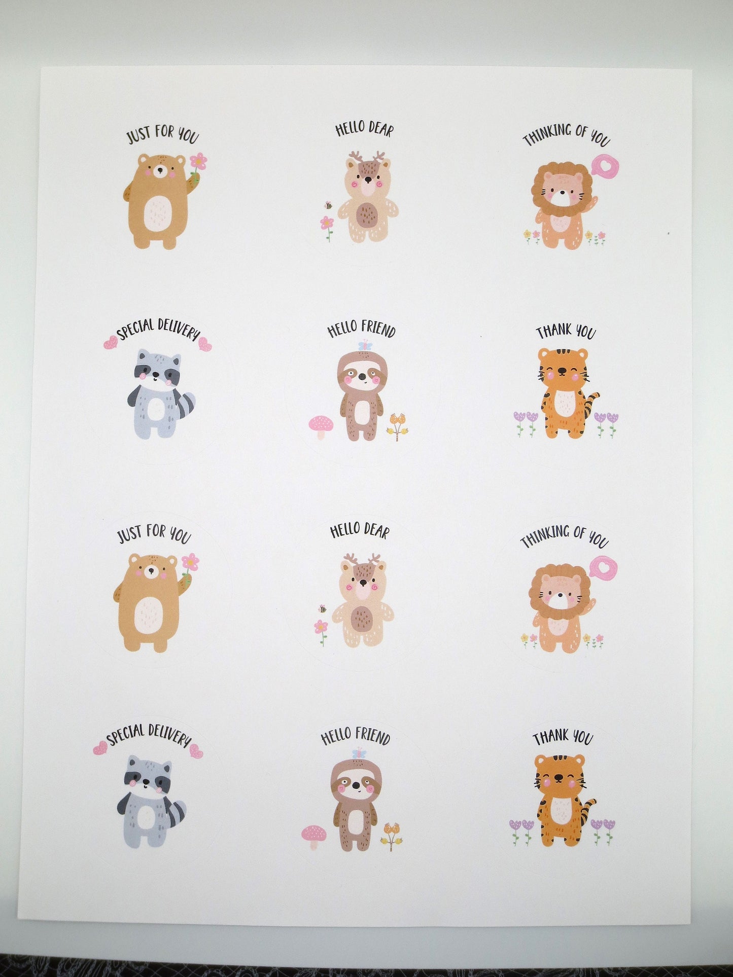 Cute Animal Round Stickers
