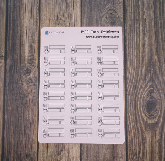 Bill Due Planner Stickers