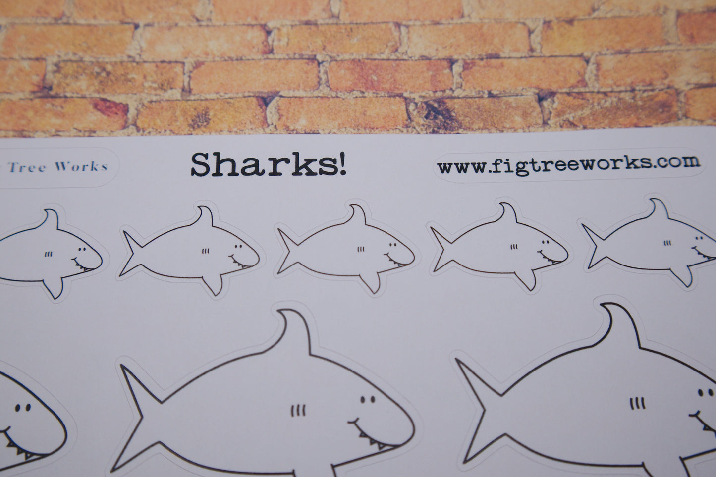 Shark Planner Stickers | Happy Shark Sticker Sheet, Kiss Cut, Matte Finish | Planner Decoration