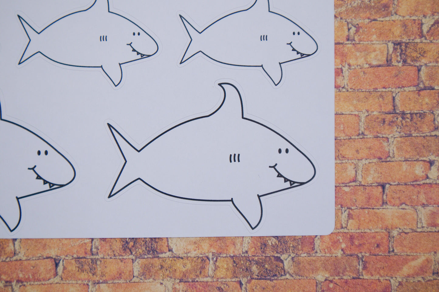 Shark Planner Stickers | Happy Shark Sticker Sheet, Kiss Cut, Matte Finish | Planner Decoration