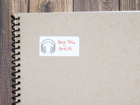 Music Headphones Tracker Stickers | Music Playlist Sticker Sheet, Kiss Cut, Matte Finish | Planner Decoration