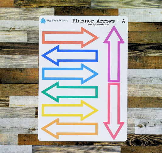 Planner Arrows Sticker Sheet | Planner and Journal Stickers | Decoration Stickers | Matte Finish | Style A