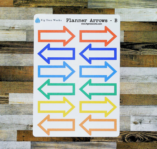 Planner Arrows Sticker Sheet | Planner and Journal Stickers | Decoration Stickers | Matte Finish | Style B
