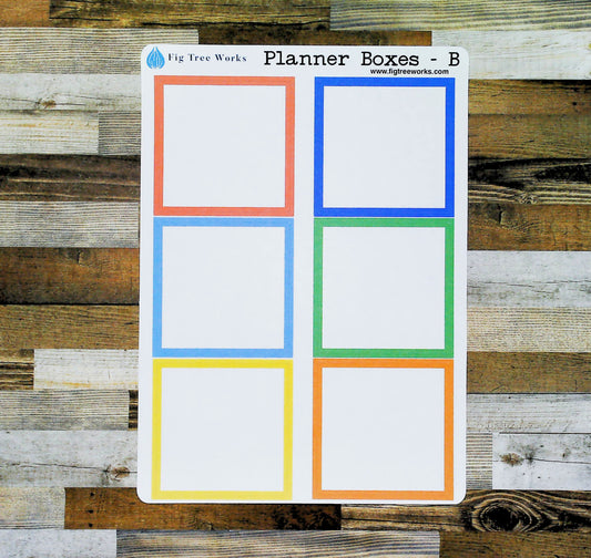 Planner Boxes Sticker Sheet | Planner and Journal Stickers | Decoration Stickers | Matte Finish | Style B