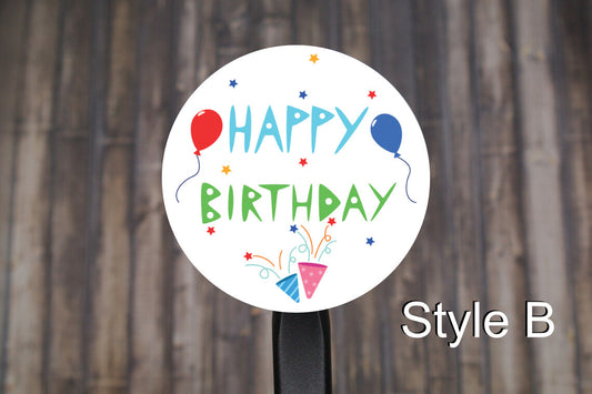 Happy Birthday Round Stickers