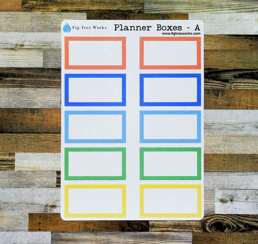 Planner Boxes Sticker Sheet | Planner and Journal Stickers | Decoration Stickers | Matte Finish | Style A
