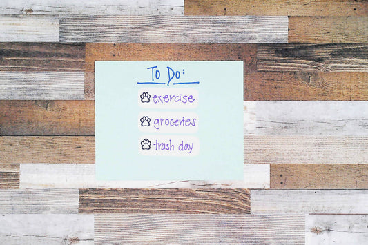 Strips Paw Checklist Stickers for Planners, Journals, and Notebooks | Reminders, Goals, To Do, Intentions List | Kiss Cut, Matte Finish